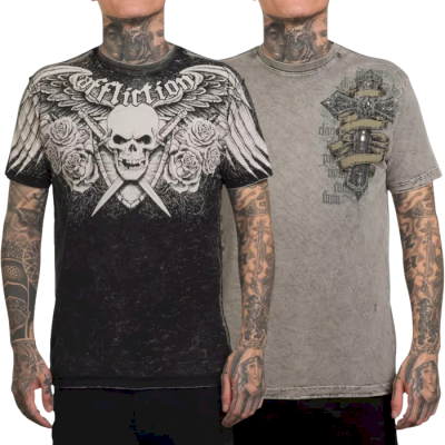 Двусторонняя футболка Affliction Wage Chaos