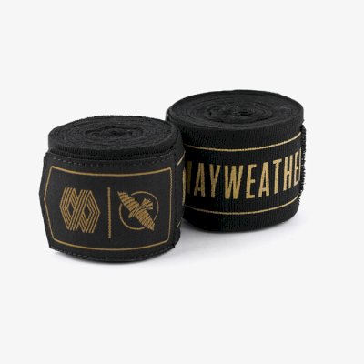 Стрейчевые боксерские бинты Hayabusa Mayweather черный/золотой 4,5 м