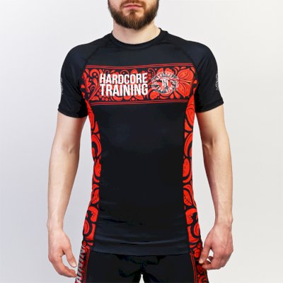 Рашгард Hardcore Training Russian Pattern SS Black/Red (Короткий рукав)