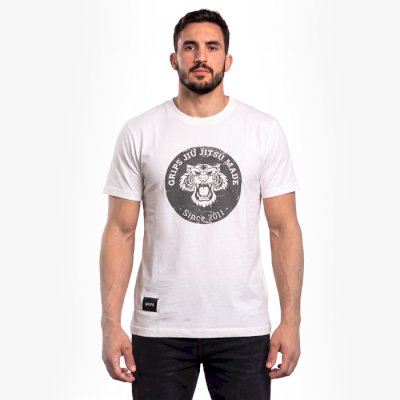 Футболка Gr1ps BJJ Round Tiger белая