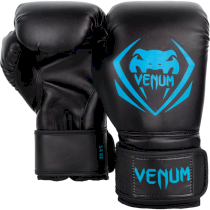 Боксерские перчатки Venum Contender Black/Cyan 12 унц. бирюзовый