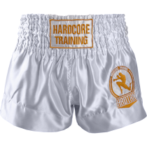 Тайские шорты Hardcore Training Base White XL золотой