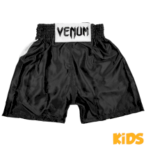 Детские боксёрские шорты Venum Elite Black/White 14 лет черный