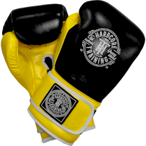Боксерские перчатки Hardcore Training HardLea Black/Yellow 10 унц. желтый