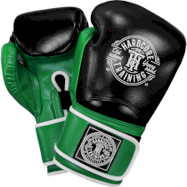 Боксерские перчатки Hardcore Training HardLea Black/Green 10 унц. зеленый