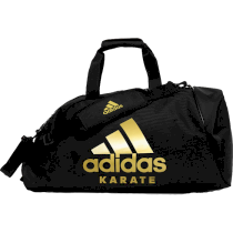 Спортивная сумка-рюкзак Adidas Training 2 in 1 Bag Karate L черно-золотая черный