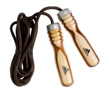 Скакалка Adidas Wood Jump Rope Pro Leather коричневый