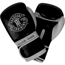 Боксерские перчатки Hardcore Training Premium Black/White 16 унц. черный