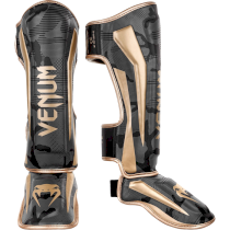 Защита голени Venum Elite Dark Camo/Gold серый L