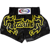 Тайские шорты Fairtex Black/Yellow M черный
