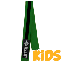 Детский пояс Jitsu M1 зеленый с черным