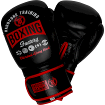 Боксерские перчатки Hardcore Training Boxing Factory Black/Red 18 унц. красный