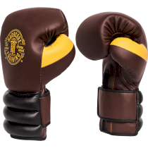 Боксерские перчатки Hardcore Training GRT1 Boxing Gloves Brown/Black/Yellow 20унц. коричневый