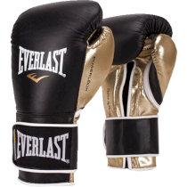 Боксерские перчатки Everlast PowerLock 16унц. черный с золотым