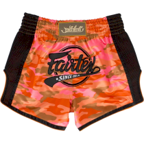 Тайские шорты Fairtex Black Orange Camo xs оранжевый