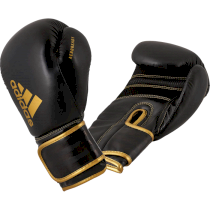 Боксерские перчатки Adidas Hybrid 80 Black/Gold 8унц. черный