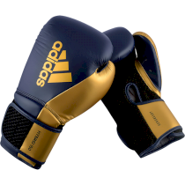 Боксерские перчатки Adidas Hybrid 150 Blue/Gold 8унц. синий
