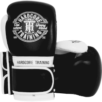 Боксерские перчатки Hardcore Training Premium Black/White 10 унц. черный