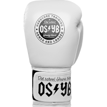 Боксерские перчатки Hardcore Training OSYB PU White 14 унц. черный