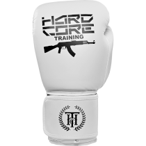Боксерские перчатки Hardcore Training AK PU White 12унц. черный