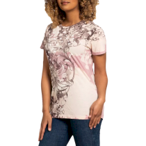 Женская футболка Affliction Dirt & Bone s розовый