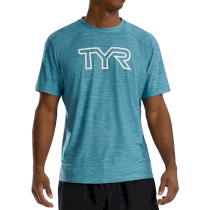 Футболка Tyr Men`s Airtec Tee Big Logo Solid/Heather 971 m голубой