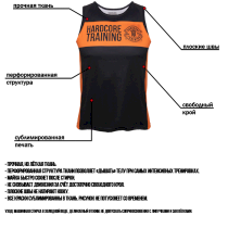 Тренировочная майка Hardcore Training Black/Orange XXXL оранжевый