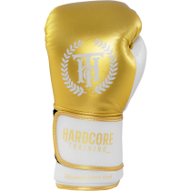 Боксерские перчатки Hardcore Training Revolution Gold/White PU 12унц. золотой