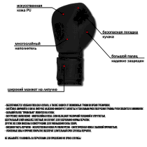 Боксерские перчатки Hardcore Training Helmet PU Black/Black 12унц. черный
