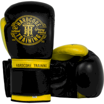 Боксерские перчатки Hardcore Training Premium Black/Yellow 12 унц. желтый