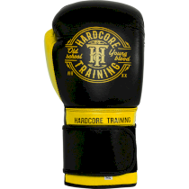 Боксерские перчатки Hardcore Training Premium Black/Yellow 16 унц. желтый