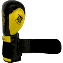 Боксерские перчатки Hardcore Training Premium Black/Yellow 16 унц. желтый