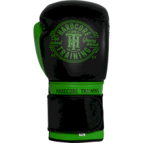 Боксерские перчатки Hardcore Training Premium Black/Green 16унц. зеленый