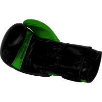 Боксерские перчатки Hardcore Training Premium Black/Green 10унц. зеленый