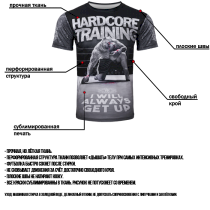 Тренировочная футболка Hardcore Training х Ground Shark Die Hard xs 