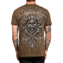 Двусторонняя футболка Affliction Soul Scraper m коричневый