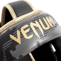 Боксерский шлем Venum Elite Dark Camo/Gold серый 