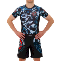 Рашгард Hardcore Training Nordic Ornament Black/Gray SS l голубой