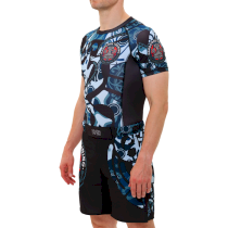 Рашгард Hardcore Training Nordic Ornament Black/Gray SS s голубой