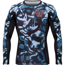 Рашгард Hardcore Training Nordic Ornament Black/Gray LS xs голубой