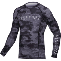 Рашгард Hardcore Training Hexagon Camo LS L серый