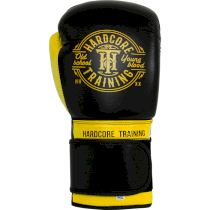 Боксерские перчатки Hardcore Training Premium Black/Yellow 10 унц. желтый