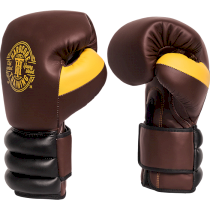 Боксерские перчатки Hardcore Training GRT1 Boxing Gloves Brown/Black/Yellow 18унц. коричневый