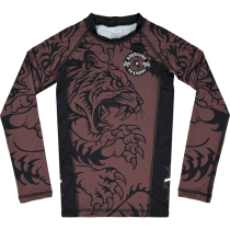 Детский рашгард Hardcore Training Heraldry Brown LS 10лет коричневый