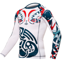 Рашгард Hardcore Training Nordic Pattern Blue/White LS xs красный