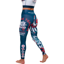 Женские компрессионные штаны Hardcore Training Nordic Pattern Blue/White xs красный