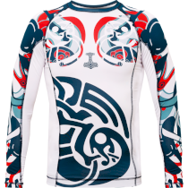 Рашгард Hardcore Training Nordic Pattern Blue/White LS