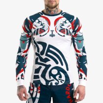 Тренировочный лонгслив Hardcore Training Nordic Pattern Blue/White